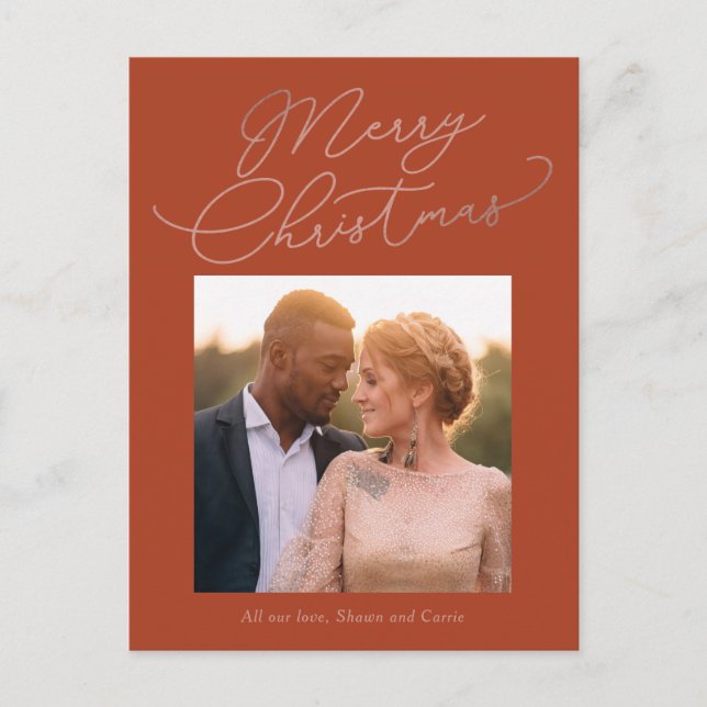 Simple Message EDITABLE COLOR Holiday Postcard (Front)