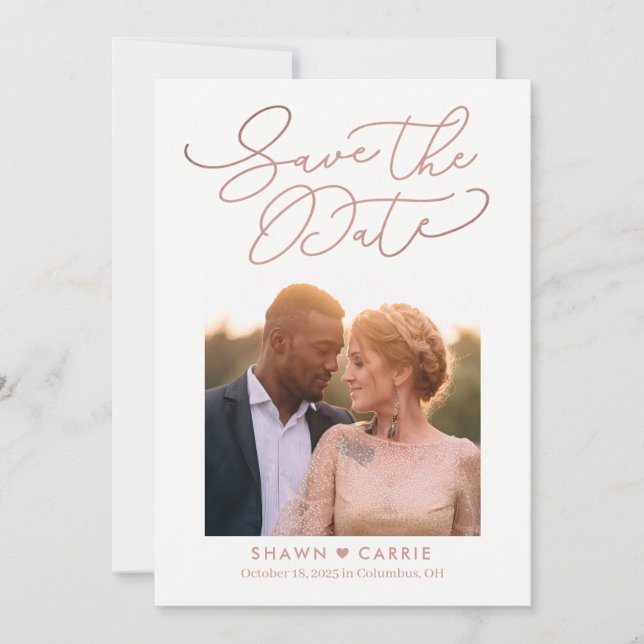 Simple Message EDITABLE COLOR Save The Date Card (Front)