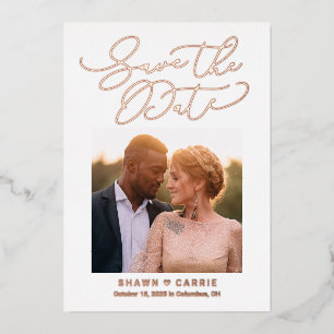 Simple Message REAL FOIL Save The Date Card