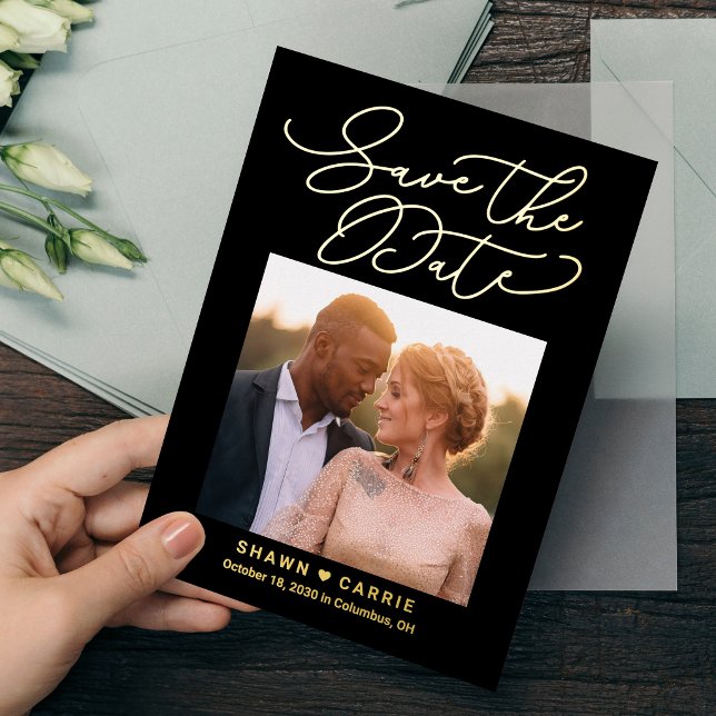 Simple Message REAL FOIL Save The Date Card (Creator Uploaded)
