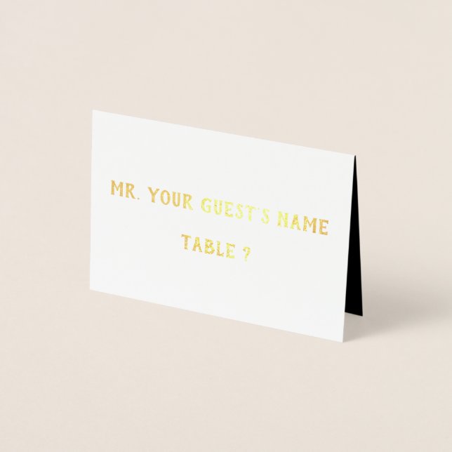 Simple Metalic Place Cards (Front)