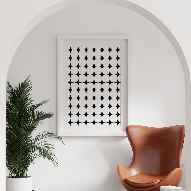 Simple Mid Century Modern Black and White Pattern Poster (Creator Uploaded)