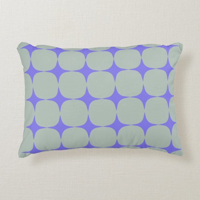 Simple Mid Century Modern Purple Blue Pattern Decorative Cushion (Front)