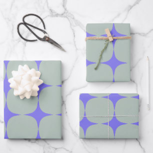 Simple Mid Century Modern Purple Blue Pattern  Wrapping Paper Sheet