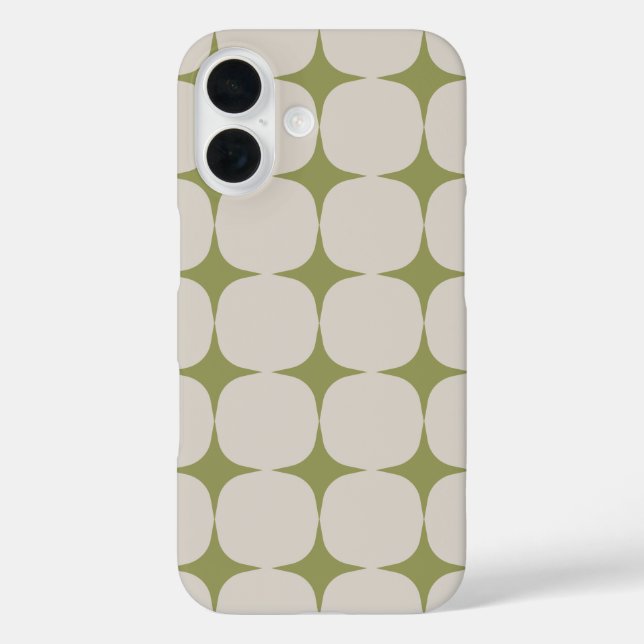 Simple Mid Century Modern Sage Green Pattern  Case-Mate iPhone Case (Back)