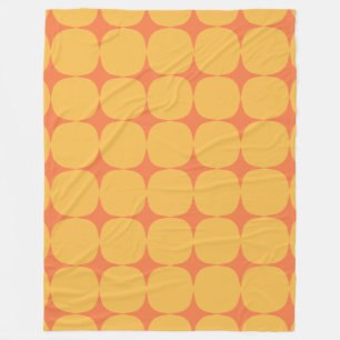Simple Mid Century Modern Yellow Orange Pattern Fleece Blanket