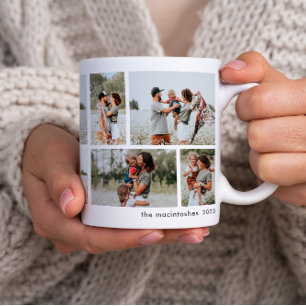 Simple Minimal 10 Photo Collage Coffee Mug