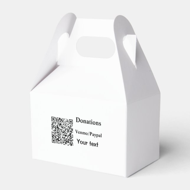 Simple minimal add barcode donations venmo paypal  favour box (Front Side)