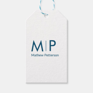 simple minimal add monogram name letter elegant te gift tags