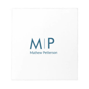 simple minimal add monogram name letter elegant te notepad