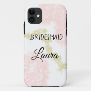 Simple minimal add name bridesmaid gift year Case-Mate iPhone case