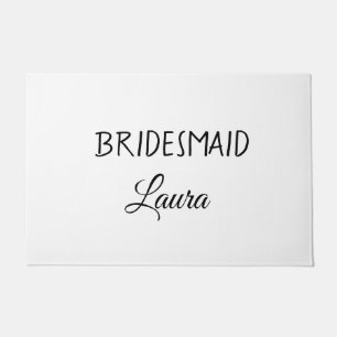 Simple minimal add name bridesmaid gift year doormat