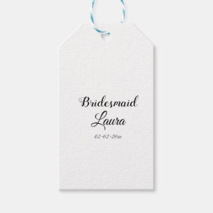 Simple minimal add name bridesmaid gift year gift tags