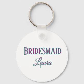 Simple minimal add name bridesmaid  gift year     key ring