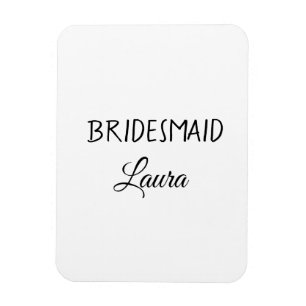Simple minimal add name bridesmaid gift year magnet