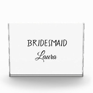 Simple minimal add name bridesmaid gift year photo block