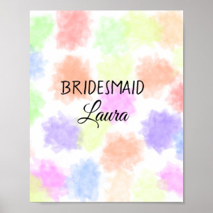 Simple minimal add name bridesmaid gift year poster
