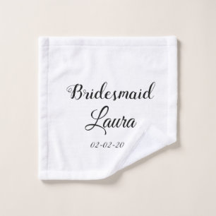 Simple minimal add name bridesmaid gift year wash cloth