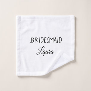 Simple minimal add name bridesmaid gift year wash cloth