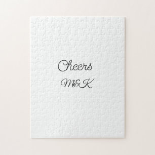 Simple minimal add name cheers couple name custom  jigsaw puzzle