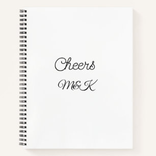 Simple minimal add name cheers couple name custom notebook