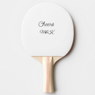 Simple minimal add name cheers couple name custom ping pong paddle
