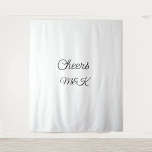Simple minimal add name cheers couple name custom  tapestry