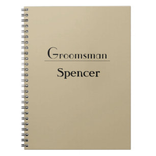 simple minimal add name groomsman gift  notebook