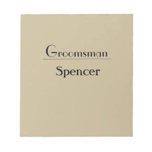 simple minimal add name groomsman gift  notepad