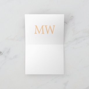 simple minimal add name monogram orange blue bold thank you card
