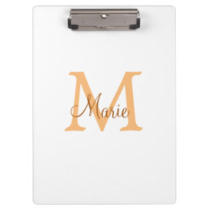 simple minimal add name monogram orange brown thr clipboard