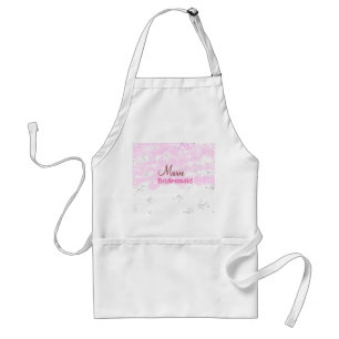 simple minimal add name monogram pink bridesmaid standard apron