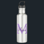 simple minimal add name monogram pink red   throw  710 ml water bottle<br><div class="desc">beautiful design</div>