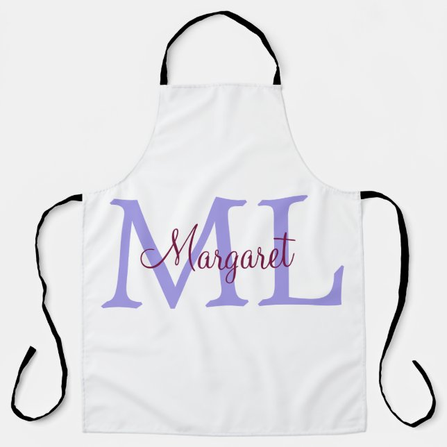 simple minimal add name monogram pink red   throw  apron (Front)