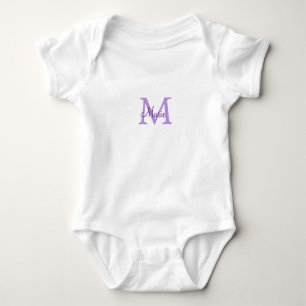 simple minimal add name monogram pink red throw baby bodysuit