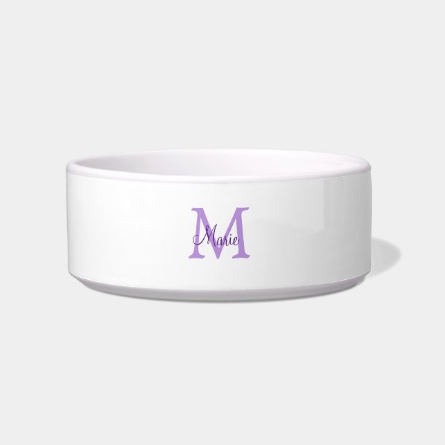 simple minimal add name monogram pink red   throw  bowl (Front)