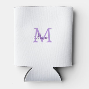 simple minimal add name monogram pink red throw can cooler