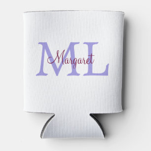 simple minimal add name monogram pink red   throw  can cooler