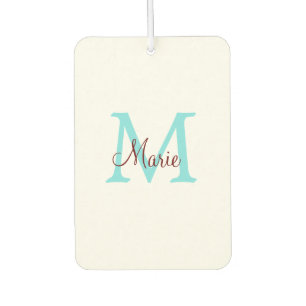 simple minimal add name monogram pink red   throw  car air freshener
