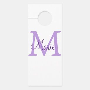 simple minimal add name monogram pink red throw door hanger