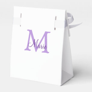 simple minimal add name monogram pink red throw favour box