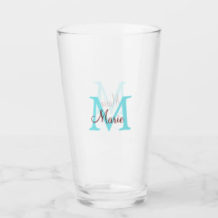 simple minimal add name monogram pink red throw glass