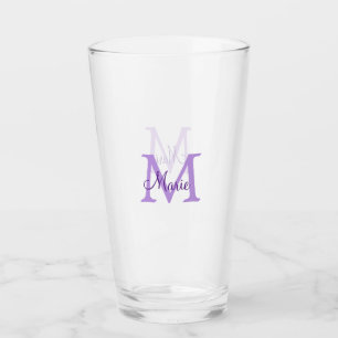 simple minimal add name monogram pink red throw glass