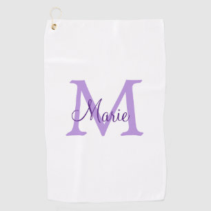 simple minimal add name monogram pink red throw golf towel