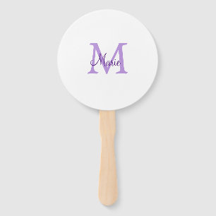 simple minimal add name monogram pink red throw hand fan