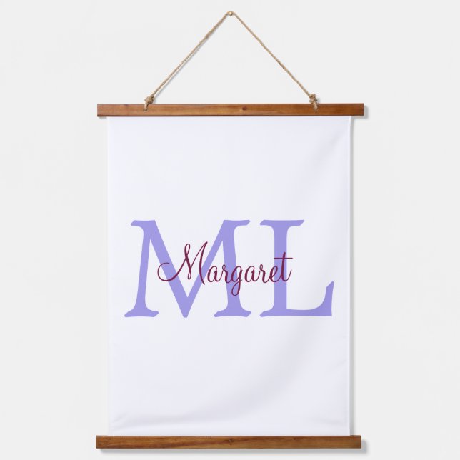 simple minimal add name monogram pink red   throw  hanging tapestry (Front)
