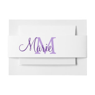 simple minimal add name monogram pink red throw invitation belly band