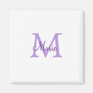 simple minimal add name monogram pink red   throw  magnet
