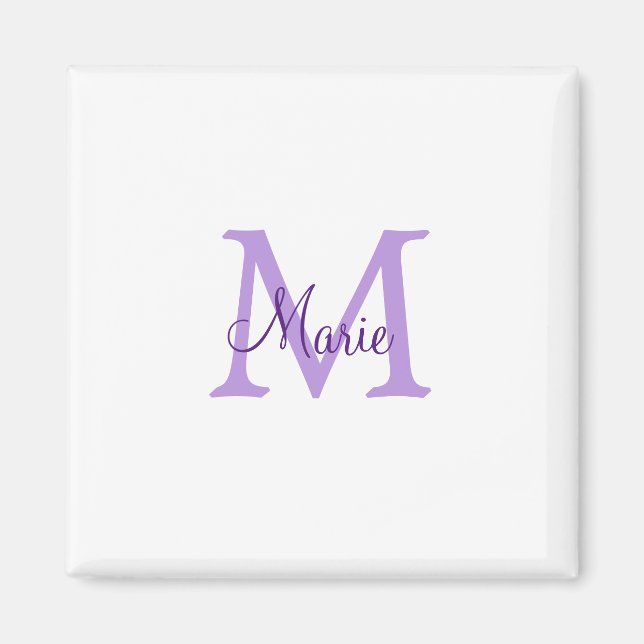 simple minimal add name monogram pink red   throw  magnet (Front)