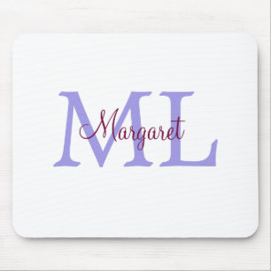 simple minimal add name monogram pink red throw mouse pad